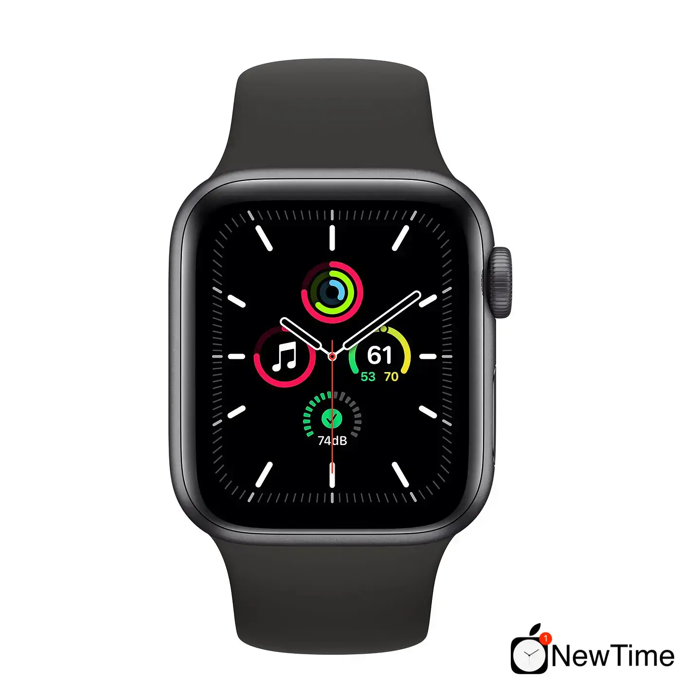 Apple Watch SE GPS + Cellular 40mm Space Gray Aluminum Case with Black Sport Band (MYED2, MYEK2)